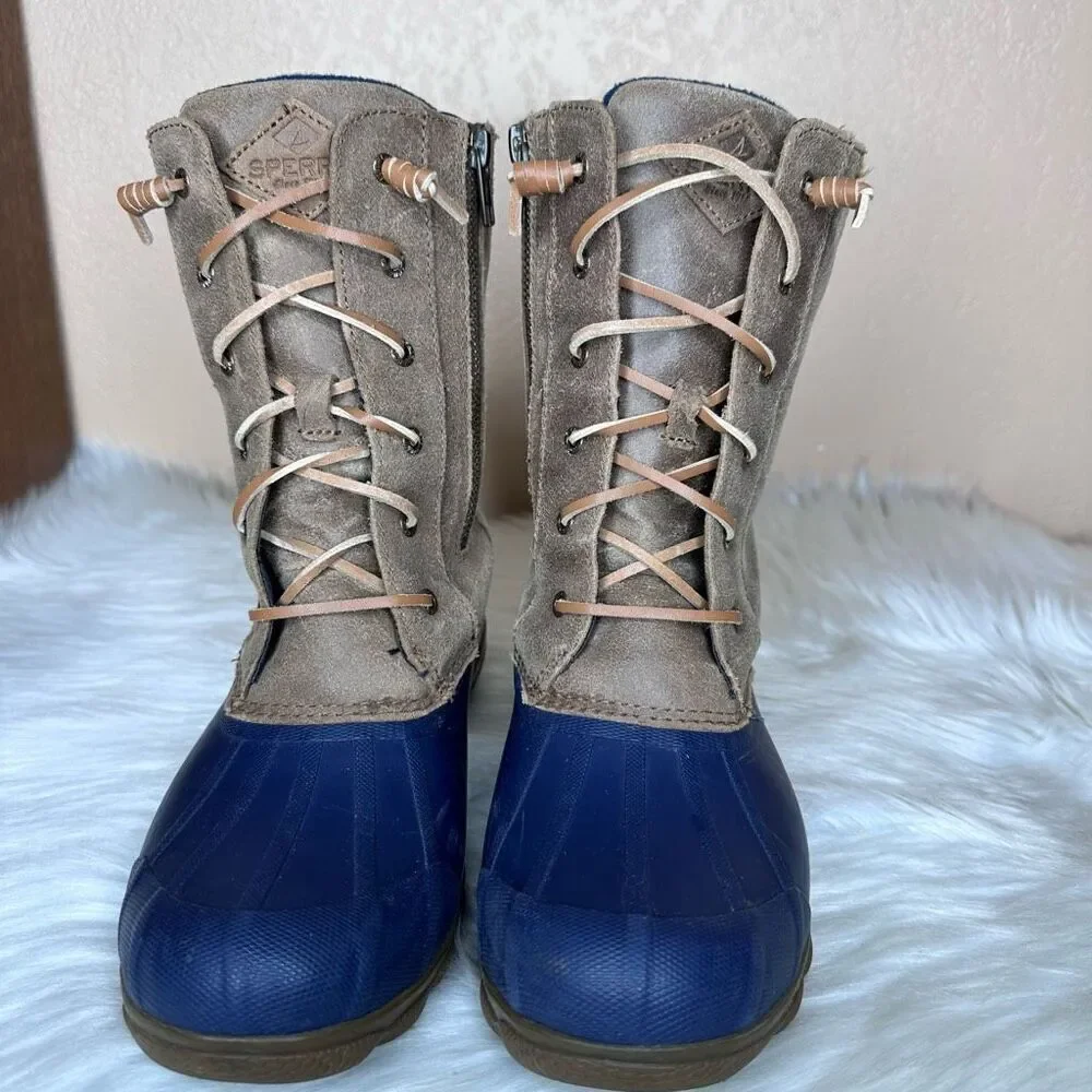 SPERRY TOP SIDER SYREN MISTY Women's Waterproof Duck Fleece Lined Boots Size 8